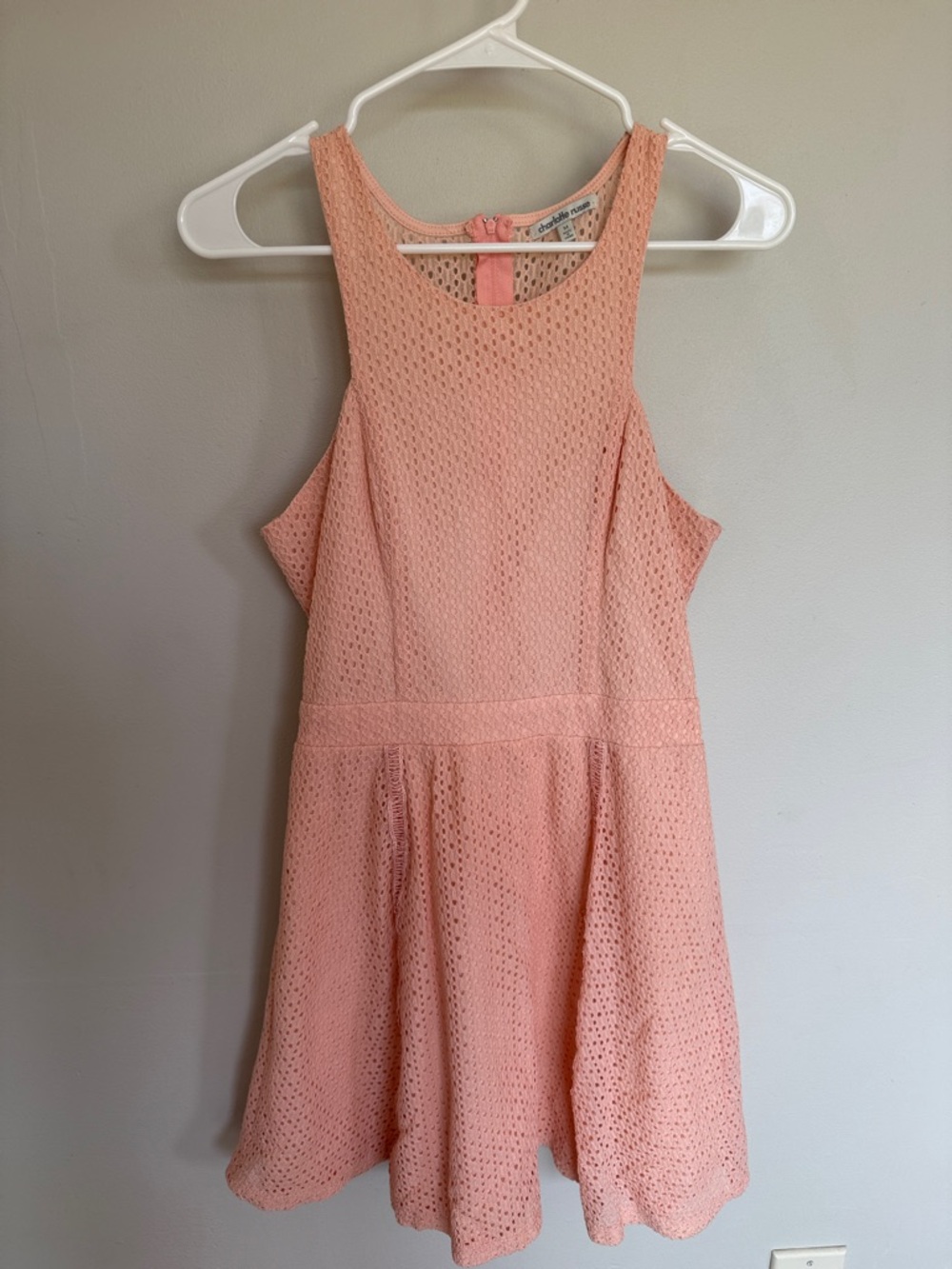 Charlotte Russe Peach Eyelet Mini Dress